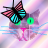 like my original main avatar, with a pink and cyan butterfly on my face