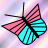 The background of my main avatar, but instead of a cat, the pink-and-cyan butterfly from five avatars up is there, and has been enlarged to take up the whole frame.